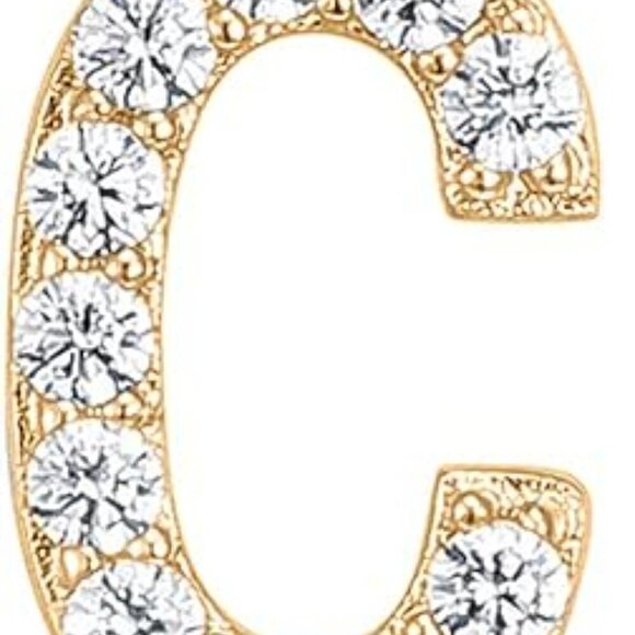 14K Yellow Gold Initial Necklace Letter Dainty Diamond Gift Present A - O - Picture 4 of 16